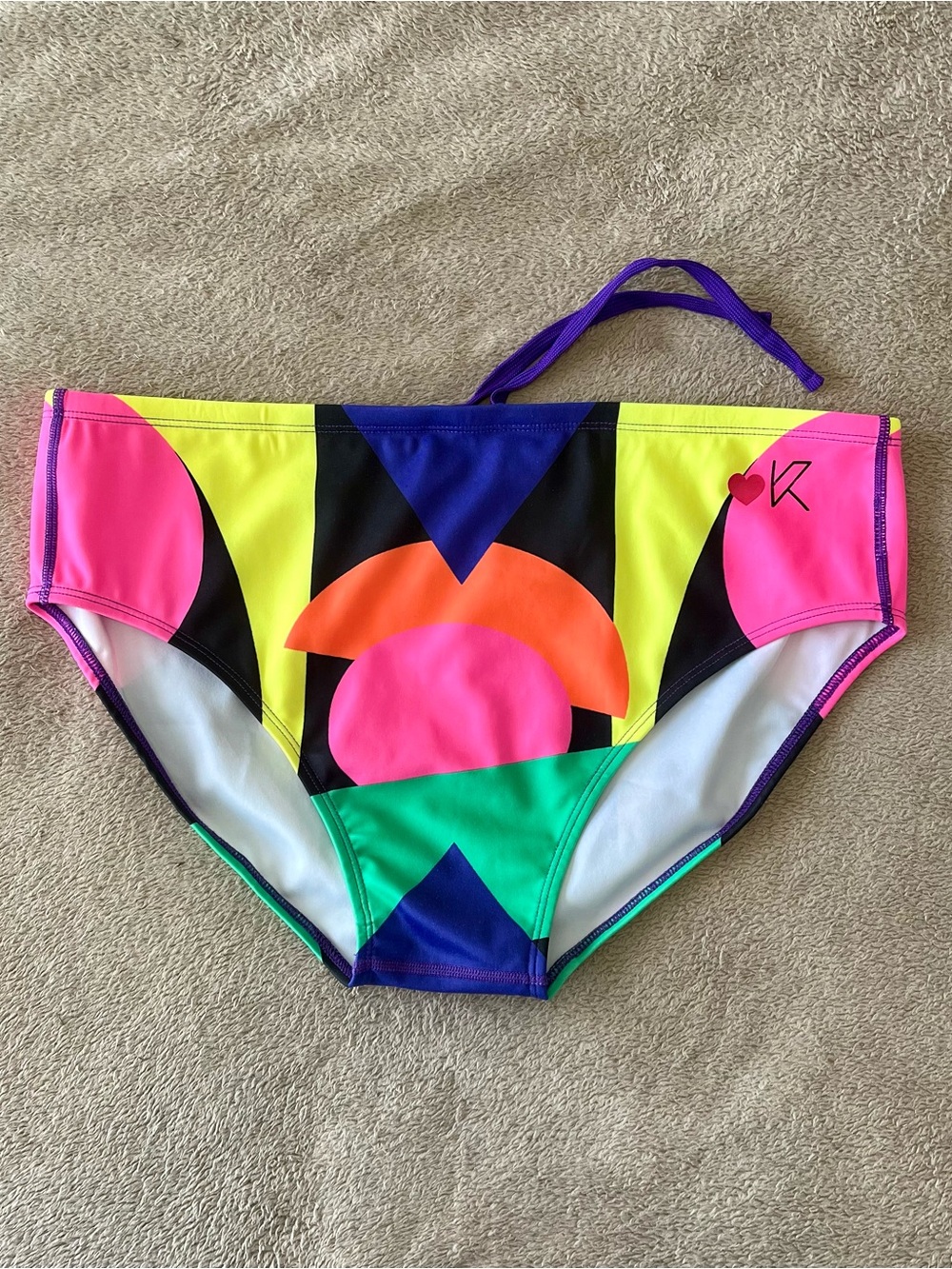 Men’s multicolor Swim Brief by Kaftko, extra Large (see size note)